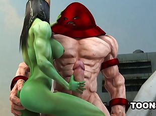 3D Cartoon Mutant Babe Gets Fucked Hard Outdoors