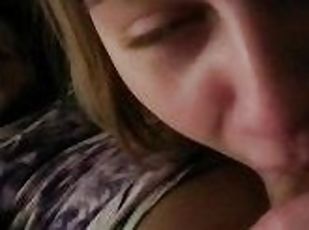 Blonde teen step sister sucks cock real nice like