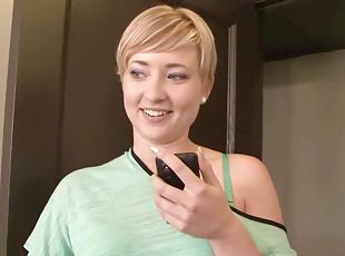 short blonde haired teen Nora Skyy