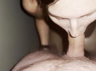 fru, amatör, avsugning, cumshot, milf, avrunkning, par, pov, sprut, tatuering