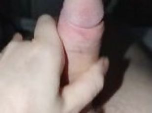 Stroking my cock to full erection