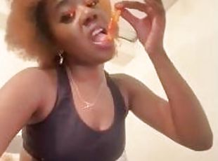 ASMR X Mukbang Eating Show ~ French Fries Fetish : Pretty Girl Alliyah Alecia Eats 