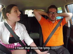 Ryan Ryder pleasures her driving instructor in the car