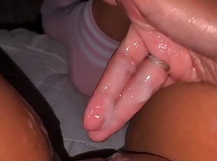 Machine fingering hard pussy creampie video