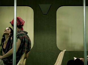 Subway train fuck with a juicy Asian lust Kaylani Lei