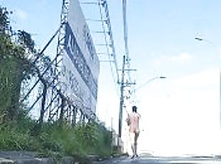 Masked guy running naked in public