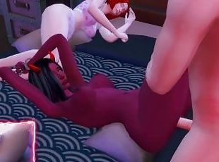 A PERVERTED SUCCUBUS SEDUCED A TEENAGER FOR PERVERTED HARD SEX NEXT TO HER STEPSISTER (SIMS 4)