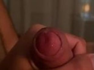 Stroking my hard cock