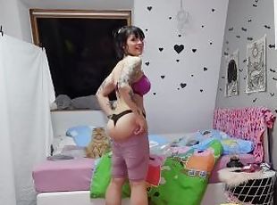 Try On Haul Leggings Dress Jumping Ass Cellulite Real Amateur Girl