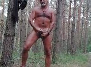 stripping nude in the forrest