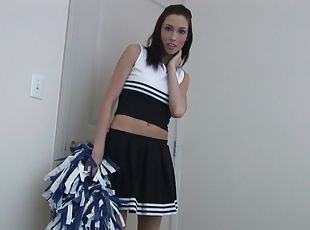 Reality solo clip with brunette cheerleader Sophie