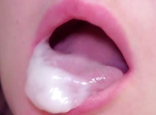 Gentle blowjob close up