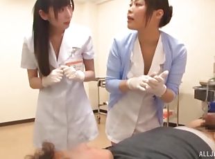 Smoking hot Asian nurse gets her tight cunt banged from behind