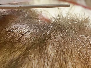 Pussy Hair trimming hairy bush fetish 