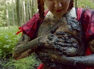 Red Riding Hood in Forest Mud Trailer