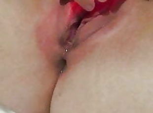 Squirts and orgasms solo close up chubby pussy- MC