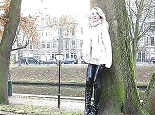 Latex winter in public - Nicky Alicia