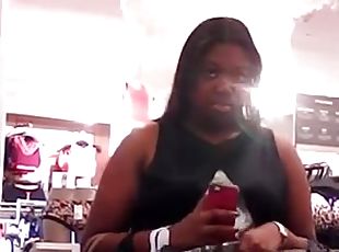 Two pretty chicks get caught ona a hidden cam in a public place