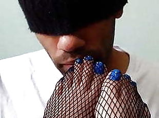 Lolita Fishnet Footworship Solejob