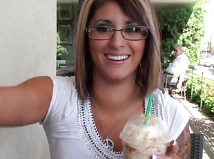 Incredible Britney Sanders Wearing Sexy Glasses Gets Fucked Outdoors