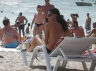 Super Hot Babes Sunbathing Topless at the Beach