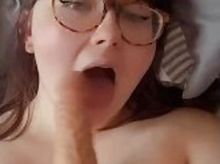 pretty goth girl sucking dildo