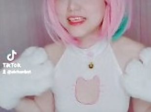 Cat Girl Pink Hair MMD Dance Cosplay Tokyo Arigatou