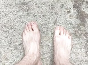 Close up view of my feet outside