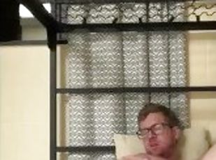 Hot White Guy Masturbating and Cumming to Porn in His Dorm