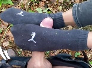 DIRTY Surprise SOCKJOB while Hiking. Naughty Teen ???? - Puma Socks (outdoors, in public)