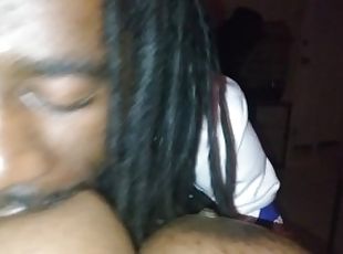 SUCKING ON BIG TITTY EBONY CHOCOLATE NIPPLES GETS HER PUSSY SO WET!!!!!!