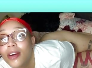 Lights skin BBW takes cum all over