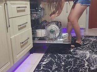 Sexy hot girl is cooking in the kitchen part 34