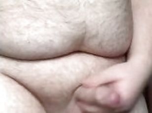 Chubby guy sweetly cums