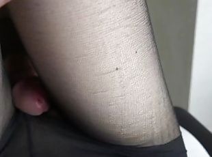 Her POV Thighjob Cumshot on Pantyhose