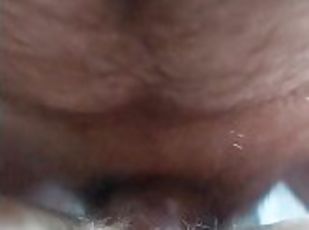 My hairy pussy gets daddy's dick all creamy...