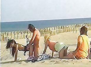 Babes Get Fucked and Facialized in Voyeur Orgy At the Beach - Retro Porn