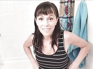 Hot stepmom helps her stepson take a bath