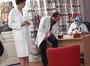 Naughty chick Mathilde gets pleased by horny doctors and nurse