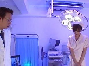 Naughty Japanese nurse Mai Hanano gets pleasured by the doctor