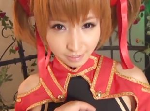 Cute Japanese chick in cosplay moans during passionate fucking