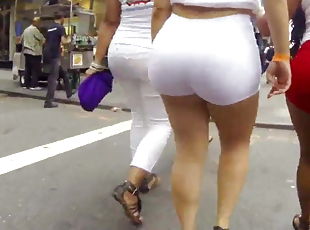 Big sexy ass in white shorts