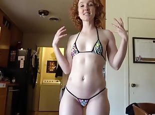 Sweet ginger in mini bikini