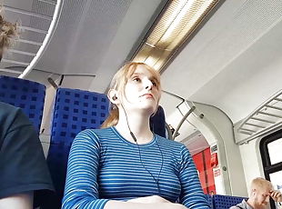 Nice blonde in train