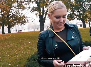 German Student bitch at real public pick up EroCom Date POV