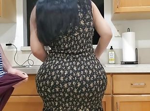 Stepmom fuck in the kitchen