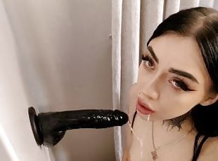 Drooling. Dildo blowjob. Anal