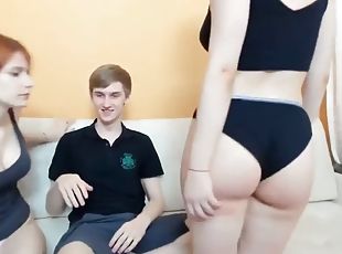 Russian dude and two sweety girl