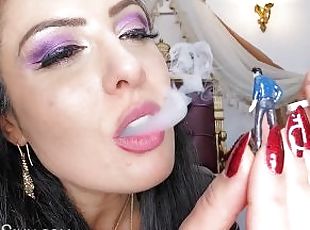 Giantess smoking in leather - A POV with Matriarch Ezada Sinn (preview)