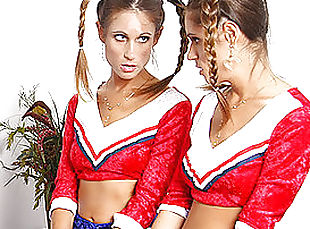 Hot Lesbian Scene With Twin Cheerleaders